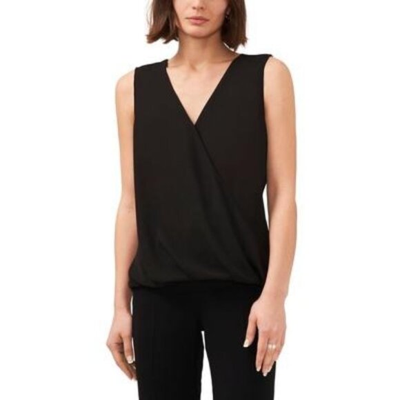 Halogen Surplice Blouson Top, Rich Black, Sz. L-defect - Picture 1 of 12